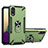 Custodia Silicone e Plastica Opaca Cover con Magnetico Anello Supporto T01 per Samsung Galaxy M02 Verde