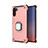 Custodia Silicone e Plastica Opaca Cover con Magnetico Anello Supporto T01 per Samsung Galaxy Note 10 5G Oro Rosa