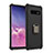 Custodia Silicone e Plastica Opaca Cover con Magnetico Anello Supporto T01 per Samsung Galaxy S10 5G Nero