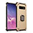 Custodia Silicone e Plastica Opaca Cover con Magnetico Anello Supporto T01 per Samsung Galaxy S10 5G Oro e Nero