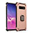 Custodia Silicone e Plastica Opaca Cover con Magnetico Anello Supporto T01 per Samsung Galaxy S10 5G Oro Rosa