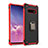 Custodia Silicone e Plastica Opaca Cover con Magnetico Anello Supporto T01 per Samsung Galaxy S10 5G Rosso e Nero
