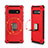 Custodia Silicone e Plastica Opaca Cover con Magnetico Anello Supporto T01 per Samsung Galaxy S10 Plus