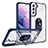 Custodia Silicone e Plastica Opaca Cover con Magnetico Anello Supporto T01 per Samsung Galaxy S22 Plus 5G