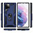 Custodia Silicone e Plastica Opaca Cover con Magnetico Anello Supporto T02 per Samsung Galaxy S22 Ultra 5G