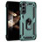 Custodia Silicone e Plastica Opaca Cover con Magnetico Anello Supporto T02 per Samsung Galaxy S24 5G Verde