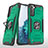 Custodia Silicone e Plastica Opaca Cover con Magnetico Anello Supporto T04 per Samsung Galaxy S21 5G Verde