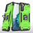 Custodia Silicone e Plastica Opaca Cover con Magnetico Anello Supporto T04 per Samsung Galaxy S21 Plus 5G Verde Pastello