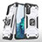 Custodia Silicone e Plastica Opaca Cover con Magnetico Anello Supporto T04 per Samsung Galaxy S22 Plus 5G