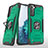 Custodia Silicone e Plastica Opaca Cover con Magnetico Anello Supporto T04 per Samsung Galaxy S22 Plus 5G Verde