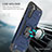 Custodia Silicone e Plastica Opaca Cover con Magnetico Anello Supporto T05 per Samsung Galaxy S21 5G