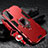 Custodia Silicone e Plastica Opaca Cover con Magnetico Anello Supporto T06 per Samsung Galaxy S21 Plus 5G Rosso