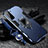 Custodia Silicone e Plastica Opaca Cover con Magnetico Anello Supporto T06 per Samsung Galaxy S23 5G Blu