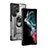 Custodia Silicone e Plastica Opaca Cover con Magnetico Anello Supporto T07 per Samsung Galaxy S22 Ultra 5G