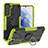 Custodia Silicone e Plastica Opaca Cover con Magnetico Anello Supporto T08 per Samsung Galaxy S21 5G Verde