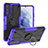 Custodia Silicone e Plastica Opaca Cover con Magnetico Anello Supporto T08 per Samsung Galaxy S21 5G Viola