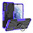 Custodia Silicone e Plastica Opaca Cover con Magnetico Anello Supporto T08 per Samsung Galaxy S21 Plus 5G Viola