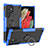 Custodia Silicone e Plastica Opaca Cover con Magnetico Anello Supporto T08 per Samsung Galaxy S21 Ultra 5G Blu