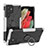 Custodia Silicone e Plastica Opaca Cover con Magnetico Anello Supporto T08 per Samsung Galaxy S21 Ultra 5G Grigio