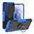 Custodia Silicone e Plastica Opaca Cover con Magnetico Anello Supporto T08 per Samsung Galaxy S22 5G