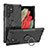Custodia Silicone e Plastica Opaca Cover con Magnetico Anello Supporto T08 per Samsung Galaxy S22 Ultra 5G Nero