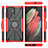Custodia Silicone e Plastica Opaca Cover con Magnetico Anello Supporto T08 per Samsung Galaxy S23 Ultra 5G
