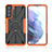 Custodia Silicone e Plastica Opaca Cover con Magnetico Anello Supporto T09 per Samsung Galaxy S22 Plus 5G