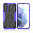 Custodia Silicone e Plastica Opaca Cover con Magnetico Anello Supporto T09 per Samsung Galaxy S23 5G Viola