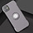 Custodia Silicone e Plastica Opaca Cover con Magnetico Anello Supporto Y01 per Apple iPhone 11 Grigio