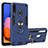 Custodia Silicone e Plastica Opaca Cover con Magnetico Anello Supporto Y01B per Samsung Galaxy A20s