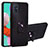 Custodia Silicone e Plastica Opaca Cover con Magnetico Anello Supporto Y01B per Samsung Galaxy A51 5G Nero