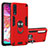 Custodia Silicone e Plastica Opaca Cover con Magnetico Anello Supporto Y01B per Samsung Galaxy A70S Rosso