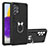 Custodia Silicone e Plastica Opaca Cover con Magnetico Anello Supporto Y01B per Samsung Galaxy A72 5G