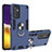 Custodia Silicone e Plastica Opaca Cover con Magnetico Anello Supporto Y01B per Samsung Galaxy A82 5G