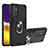 Custodia Silicone e Plastica Opaca Cover con Magnetico Anello Supporto Y01B per Samsung Galaxy A82 5G Nero