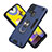 Custodia Silicone e Plastica Opaca Cover con Magnetico Anello Supporto Y01B per Samsung Galaxy M21s