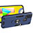 Custodia Silicone e Plastica Opaca Cover con Magnetico Anello Supporto Y01B per Samsung Galaxy M21s