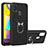 Custodia Silicone e Plastica Opaca Cover con Magnetico Anello Supporto Y01B per Samsung Galaxy M31 Nero