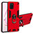 Custodia Silicone e Plastica Opaca Cover con Magnetico Anello Supporto Y01B per Samsung Galaxy M60s Rosso