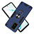 Custodia Silicone e Plastica Opaca Cover con Magnetico Anello Supporto Y01B per Samsung Galaxy M80S