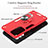 Custodia Silicone e Plastica Opaca Cover con Magnetico Anello Supporto Y01B per Samsung Galaxy Quantum2 5G