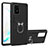 Custodia Silicone e Plastica Opaca Cover con Magnetico Anello Supporto Y01B per Samsung Galaxy S10 Lite Nero
