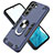 Custodia Silicone e Plastica Opaca Cover con Magnetico Anello Supporto Y01B per Samsung Galaxy S21 5G