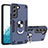 Custodia Silicone e Plastica Opaca Cover con Magnetico Anello Supporto Y01B per Samsung Galaxy S21 Plus 5G