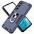 Custodia Silicone e Plastica Opaca Cover con Magnetico Anello Supporto Y01B per Samsung Galaxy S21 Plus 5G