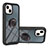 Custodia Silicone e Plastica Opaca Cover con Magnetico Anello Supporto YB1 per Apple iPhone 13