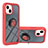 Custodia Silicone e Plastica Opaca Cover con Magnetico Anello Supporto YB1 per Apple iPhone 13 Rosso
