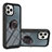 Custodia Silicone e Plastica Opaca Cover con Magnetico Anello Supporto YB1 per Apple iPhone 14 Pro Max