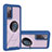Custodia Silicone e Plastica Opaca Cover con Magnetico Anello Supporto YB1 per Samsung Galaxy S20 Lite 5G Blu