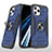 Custodia Silicone e Plastica Opaca Cover con Magnetico Anello Supporto YF1 per Apple iPhone 14 Pro